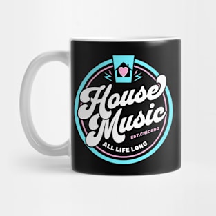HOUSE MUSIC  - Circle Heart House Logo (pink/blue) Mug